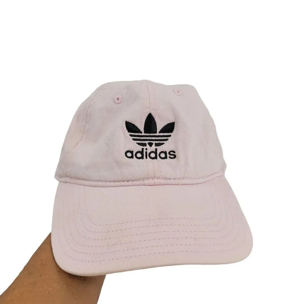Women's Adidas Baseball Cap Activewear Hat Pastel Pink Trefoil‎ Logo Adjustable